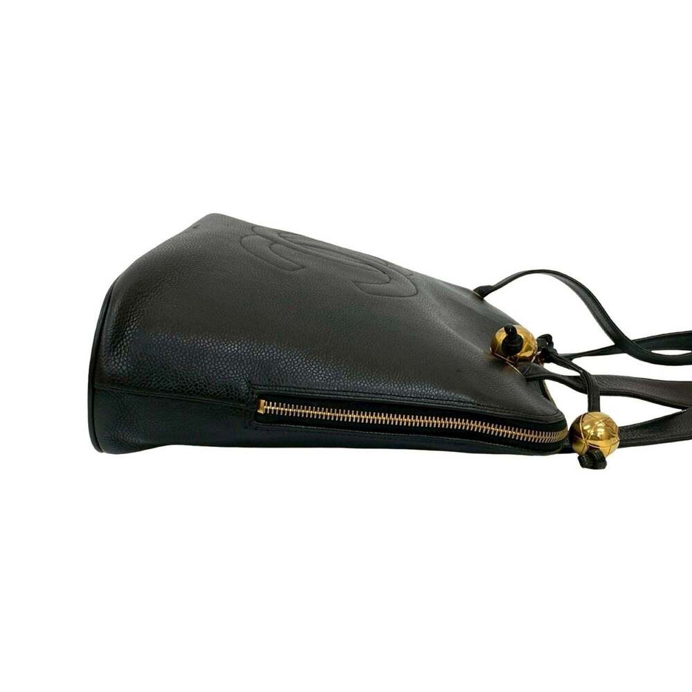 CHANEL Vintage Black Caviar Leather Logo Shoulder Bag - Picture 6 of 10